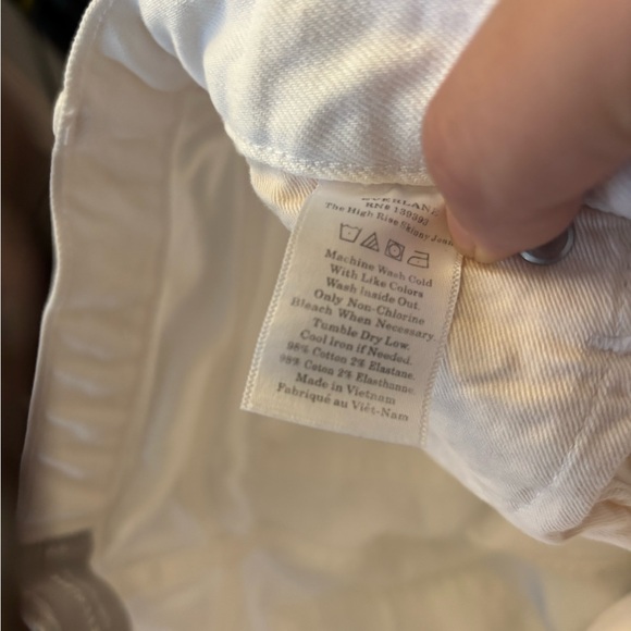 Everlane The High Rise Skinny Jean Womens Sz 29 TALL White Denim Stretch Classic - Picture 3 of 7